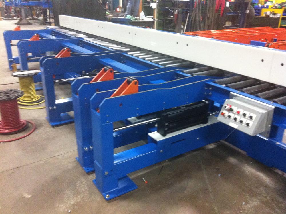 custom chain driven live roller transfer conveyor